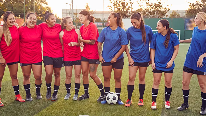 Players from both teams gathered